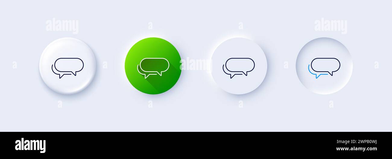 Icona della linea Messenger. Segnale di bolla. Messaggio di chat. Icone di linea. Vettore Illustrazione Vettoriale