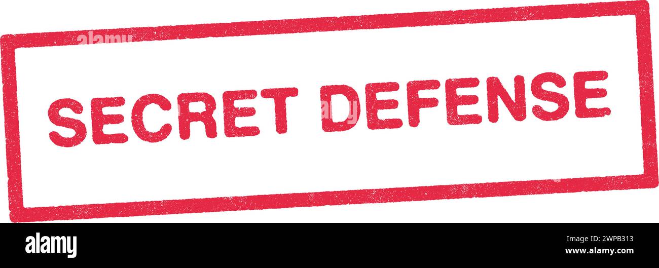 Illustrazione vettoriale della parola difesa segreta in inchiostro rosso Illustrazione Vettoriale