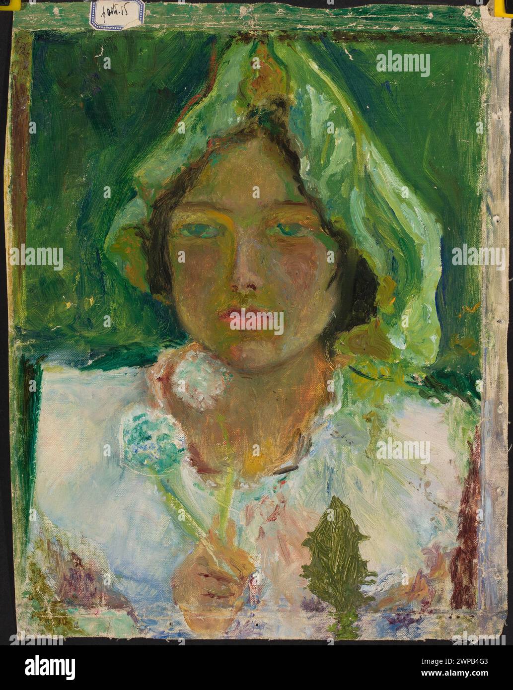 Ritratto di una donna con i leoni; prima del 1954 (1929-00-00-1954-00-00-00); pittura contemporanea, ritratti in faccia, ritratti di donne Foto Stock