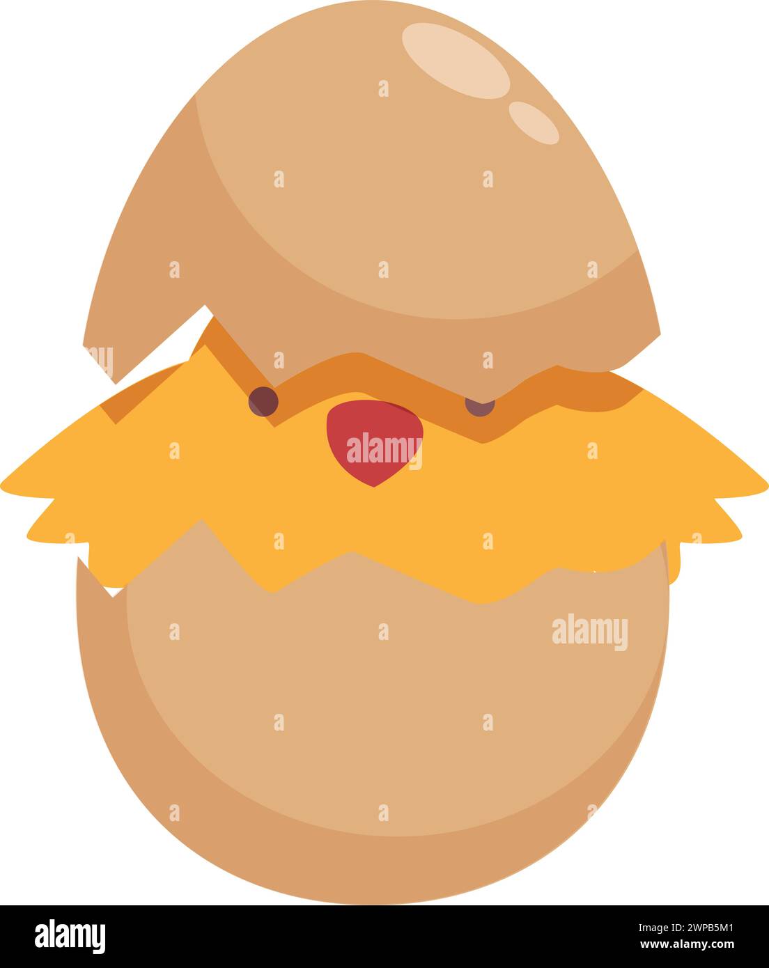 Vettore cartoni animati icona gallina d'uovo incrinata. Natura contadina. Gallina stabile Illustrazione Vettoriale
