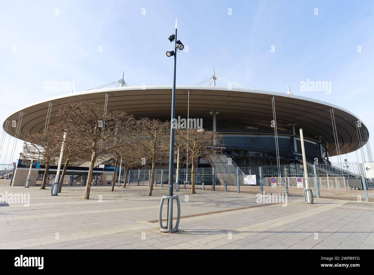 Vista dello Stade de France, lo stadio sportivo più popolare della Francia, situato vicino a Parigi Foto Stock