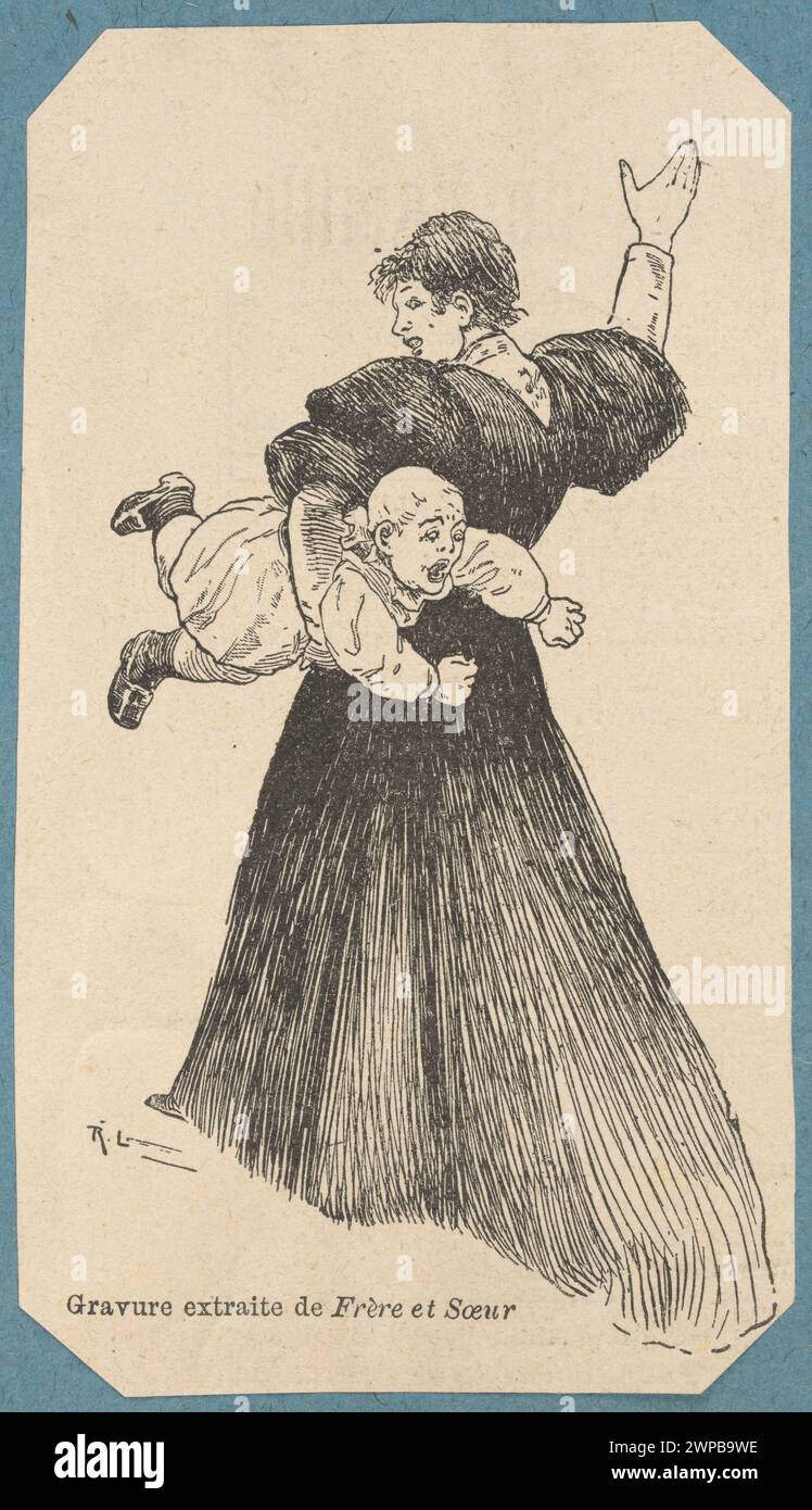 Punizione corporale inflitta a un bambino; 1890-1900 (1890-00-00-1900-00-00); Foto Stock