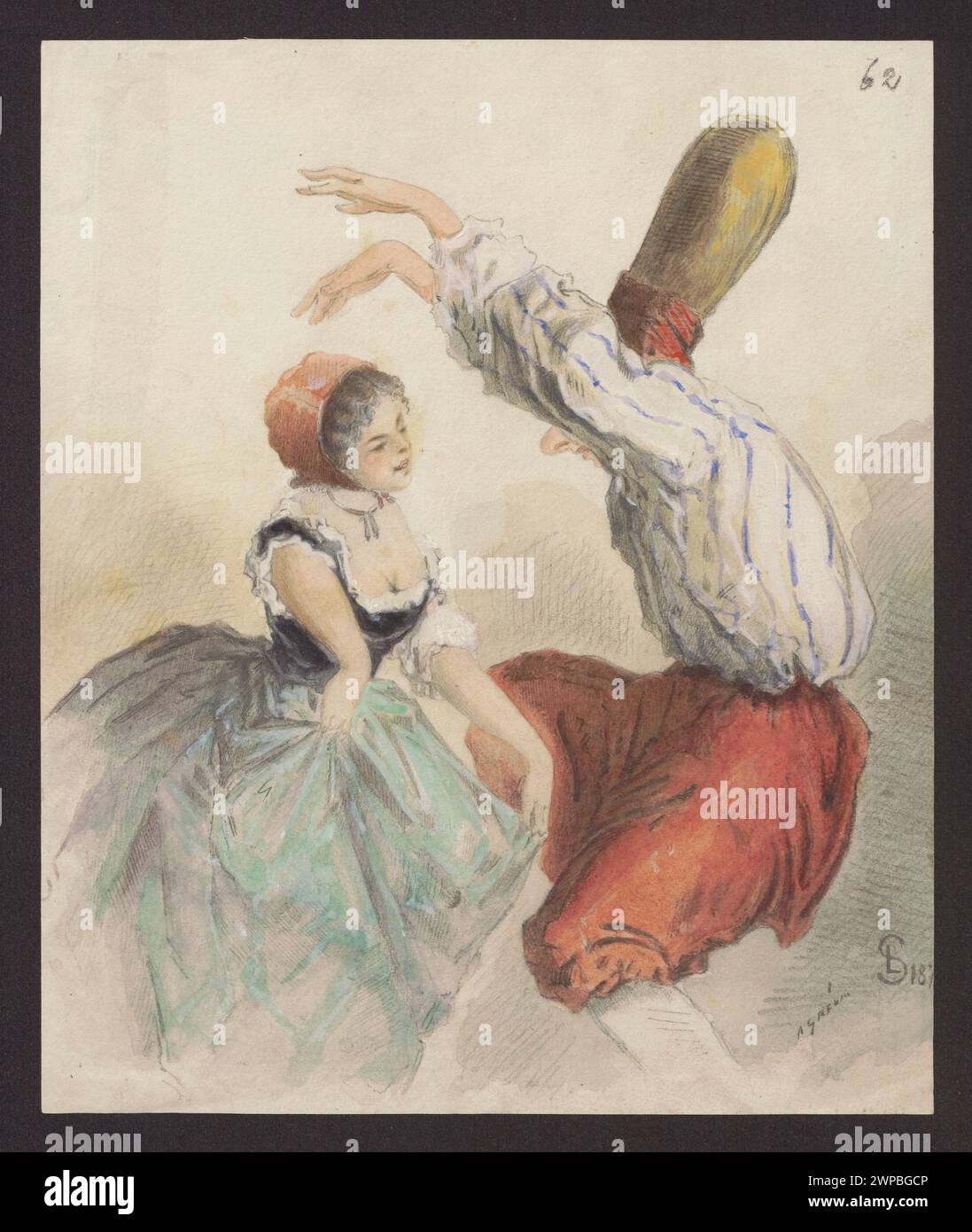 L'illustrazione di Alfred Grévin del 1870-1880 raffigura vari tipi di costumi da teatro. Foto Stock