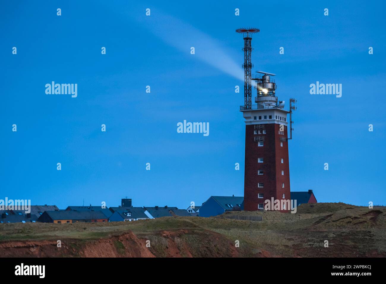 Faro su Helgoland, Germania, Schleswig-Holstein, Heligoland Foto Stock