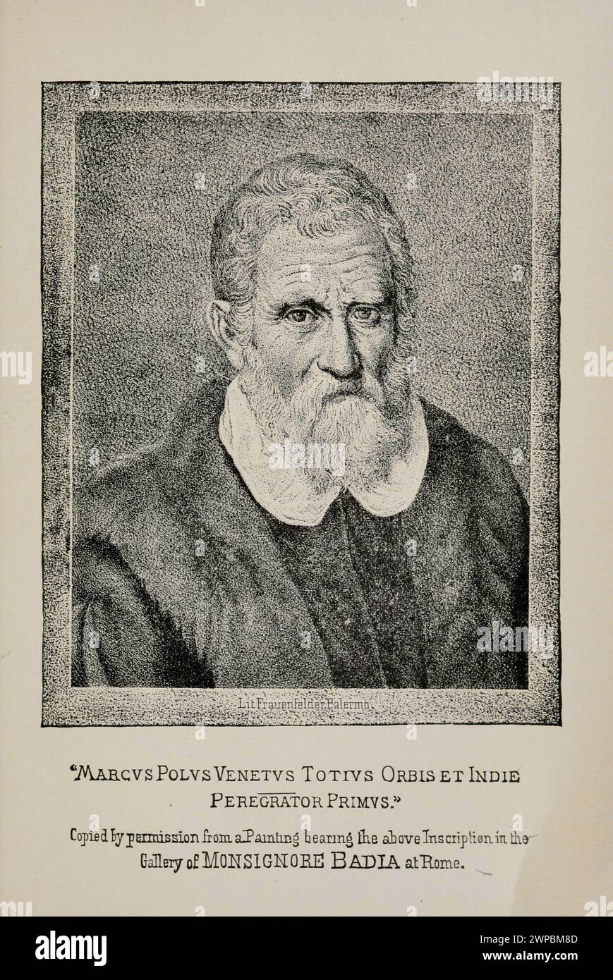 Ritratto d'incisione vintage di Marco Polo Foto Stock