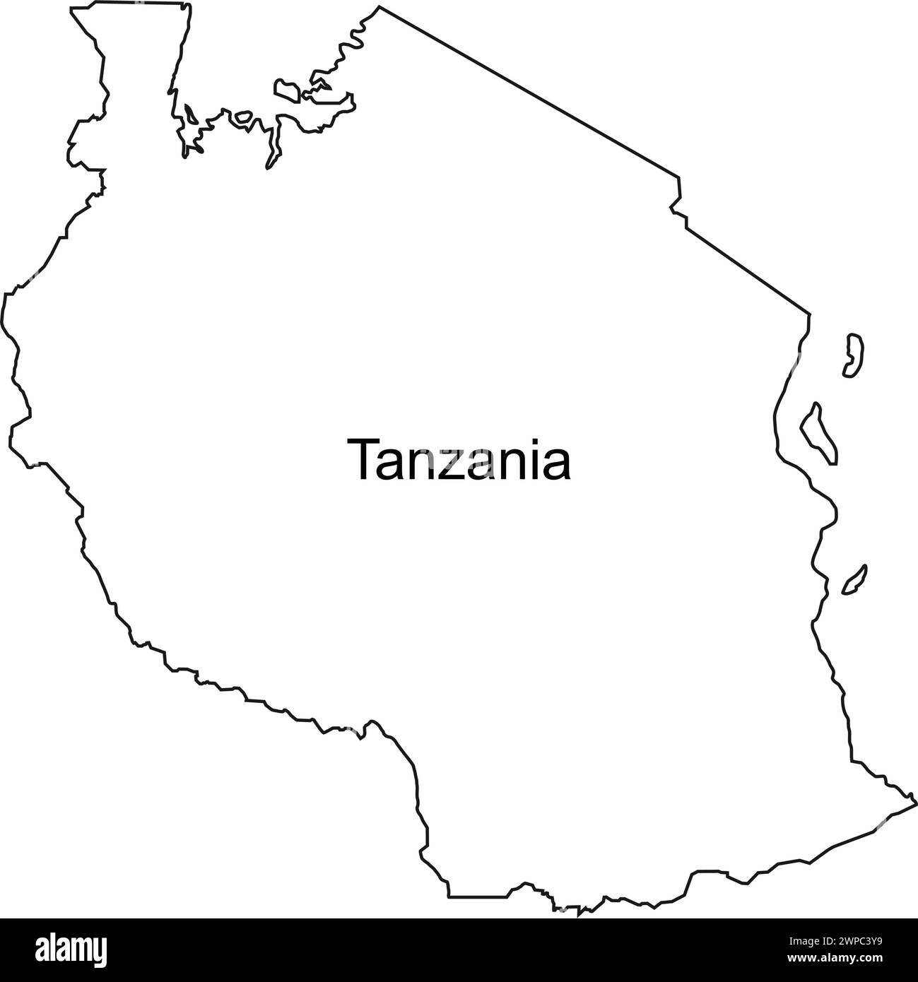 disegno dell'illustrazione vettoriale dell'icona della mappa della tanzania Illustrazione Vettoriale