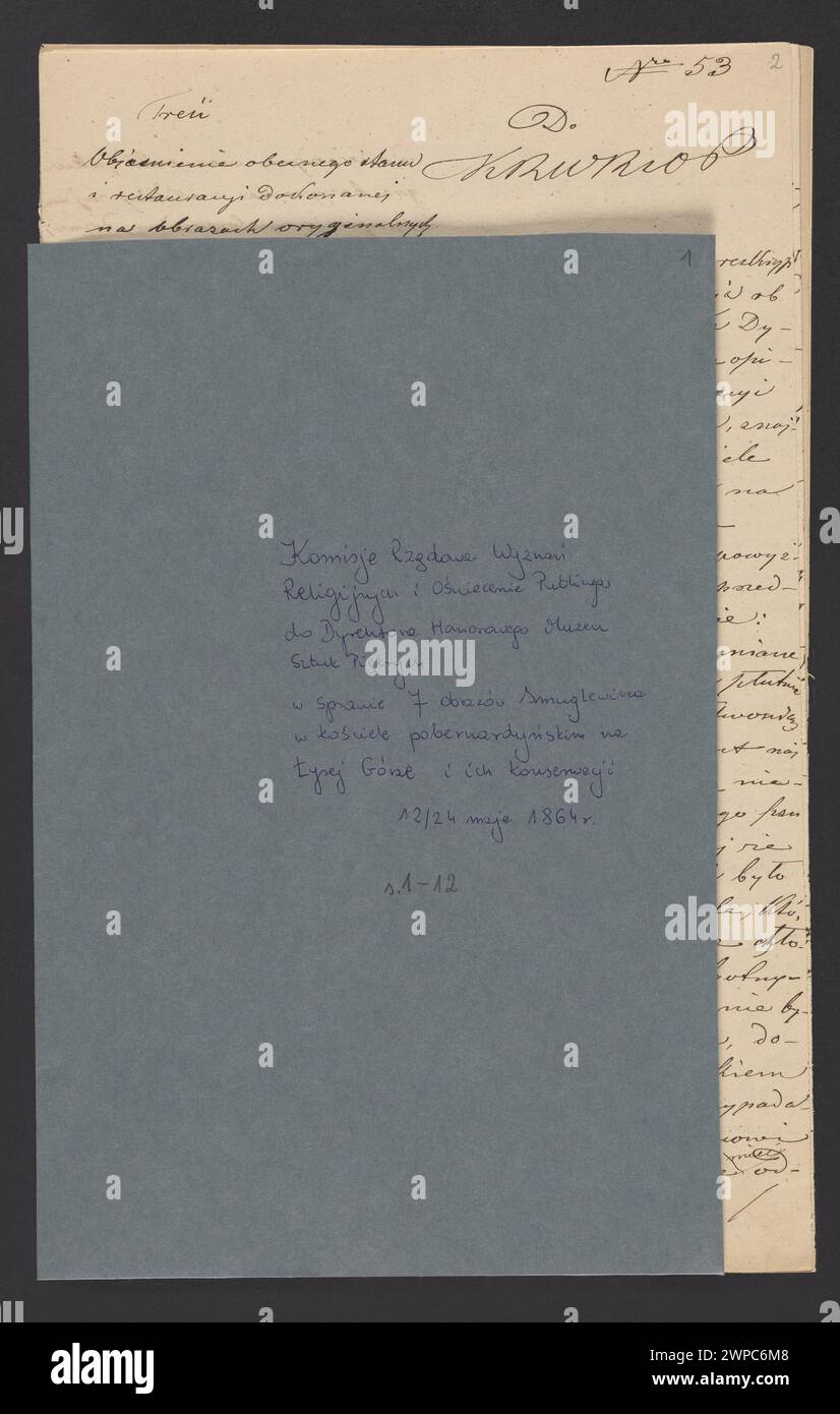 Raccolta di file dal Museo delle Arti del padre di Varsavia, che copre il periodo 1865-1896, comprese varie materie relative all'educazione artistica e alle pratiche scolastiche. Foto Stock