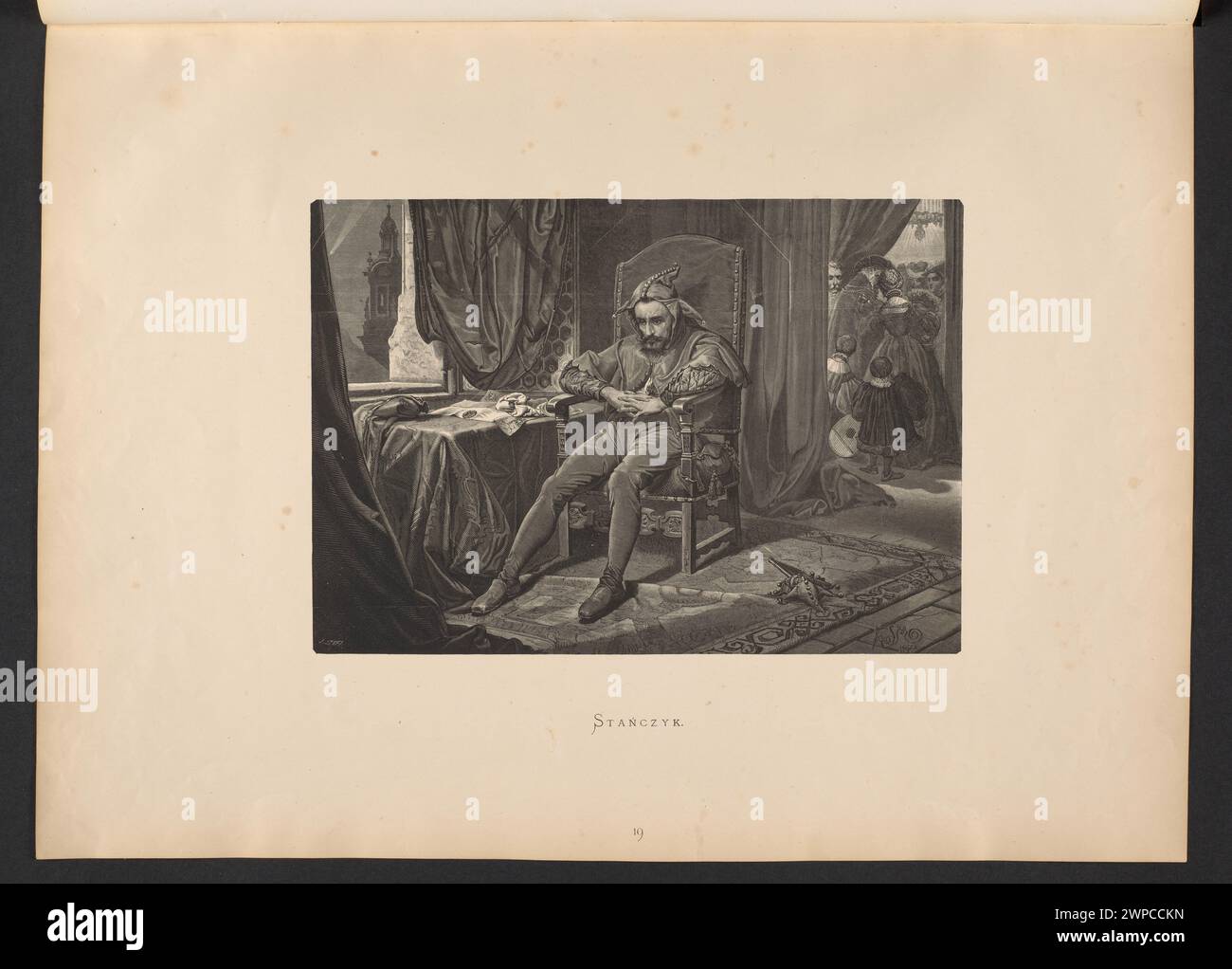 Un'illustrazione di sta Czyk di Jan Styfi, Jan Matejko e Samuel Lewental del 1876, raffigurante una figura storica in dettaglio. Foto Stock