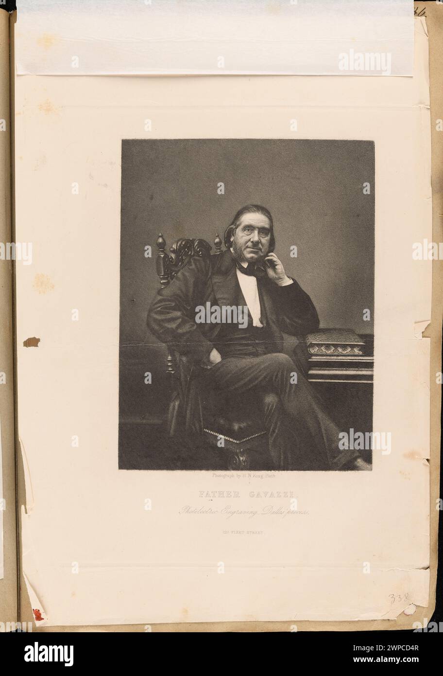 Ritratto di padre Gavazz creato nel 1860, pubblicato dalla London Joint Stock Newspaper Company, raffigurante Horatio Nelson, King. Foto Stock