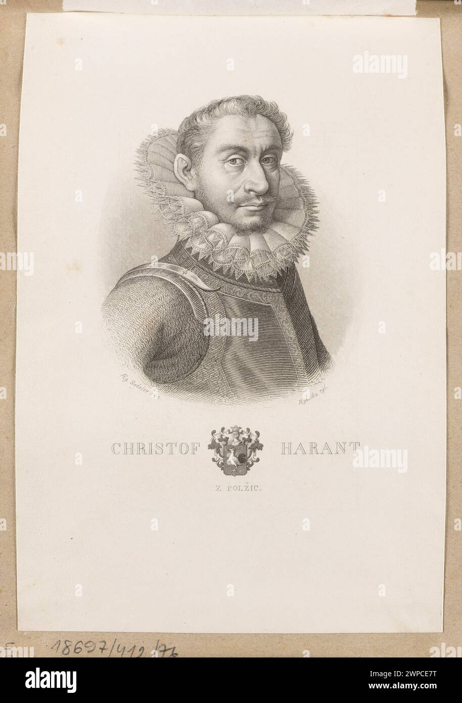 Ritratto di Christof Hararant da Polzice creato da Karl Rybicka e Aegidius Sadeler II tra il 1840 e il 1853. Foto Stock