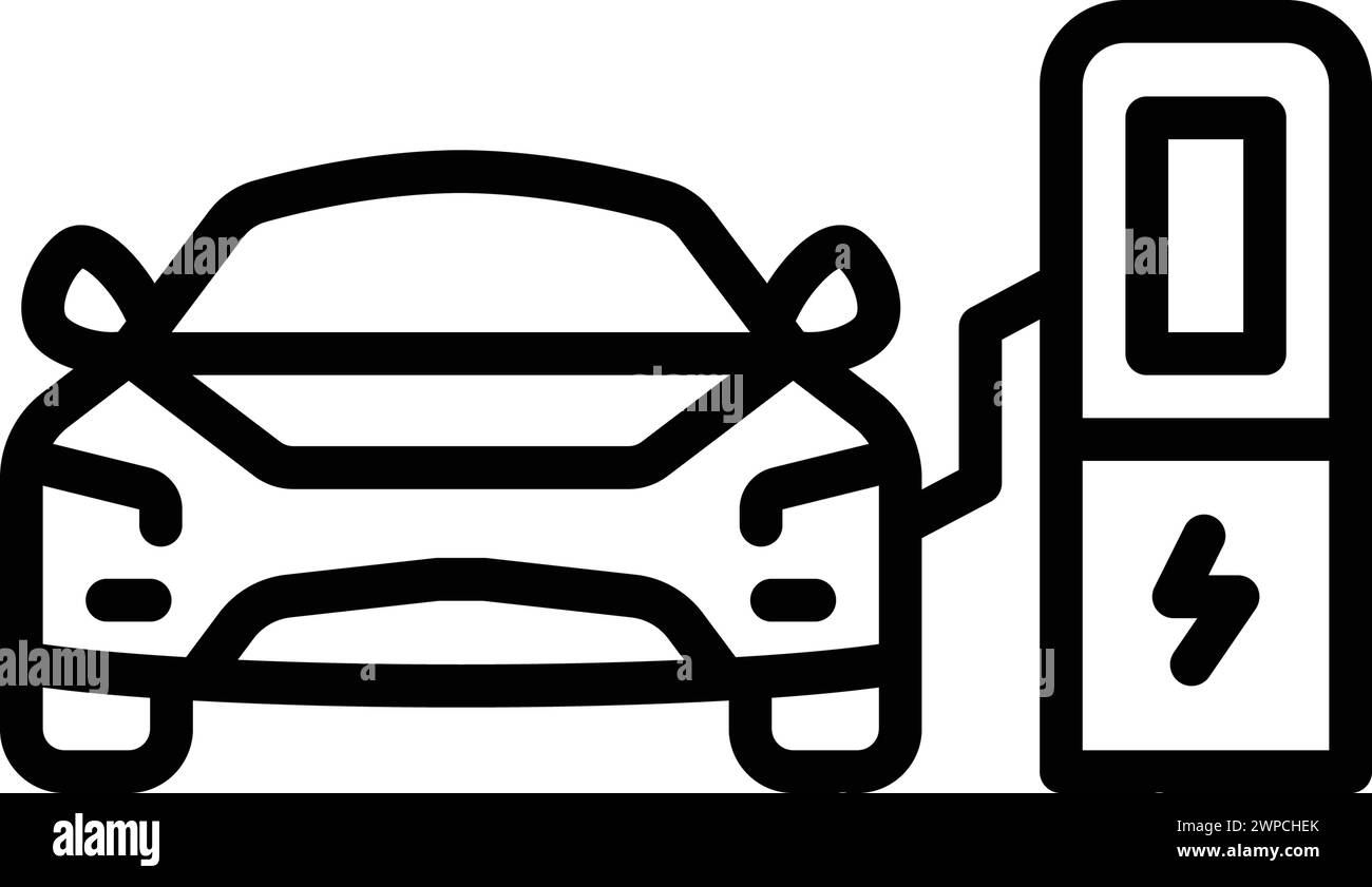 Icona per auto elettrica, elettrica Illustrazione Vettoriale