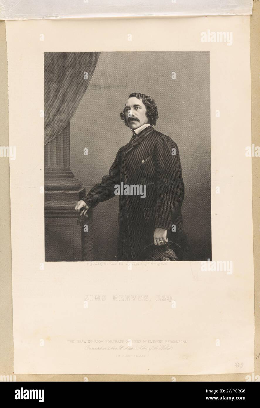 Ritratto del cantante John Sims Reeves, creato tra il 1860 e il 1865 da Daniel John Pound e Horatio Nelson King, pubblicato a Londra dalla London Joint Stock Newspaper Company. Foto Stock