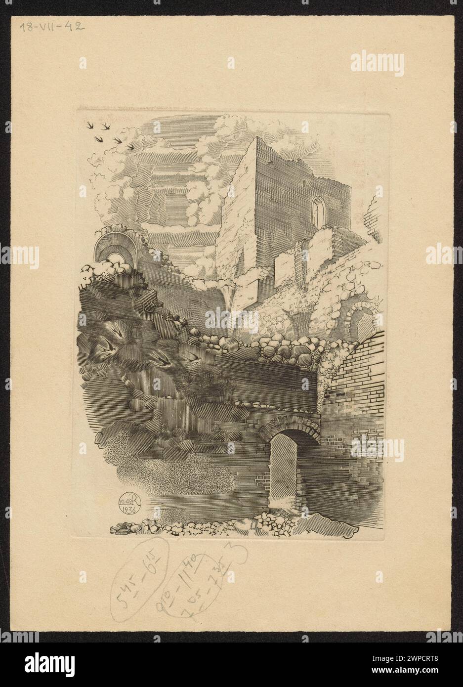 Opera d'arte intitolata "glaucoma" di Walenty Romanowicz, creata tra il 1936 e il luglio 1942, che illustra i temi della percezione visiva e l'esplorazione artistica. Foto Stock