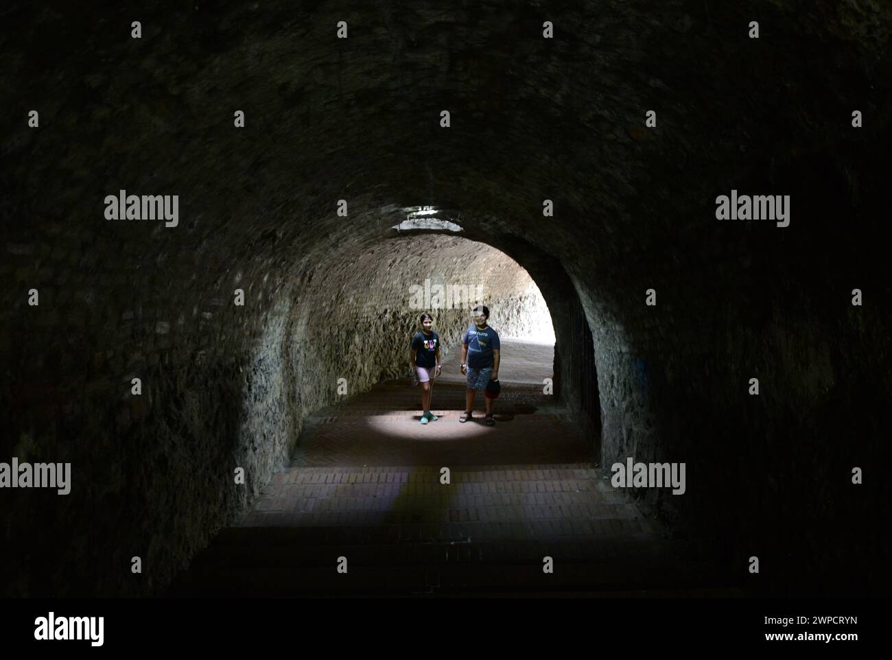 Un passaggio sotterraneo per la Fortezza Petrovaradin a Novi Sad, in Serbia. Foto Stock