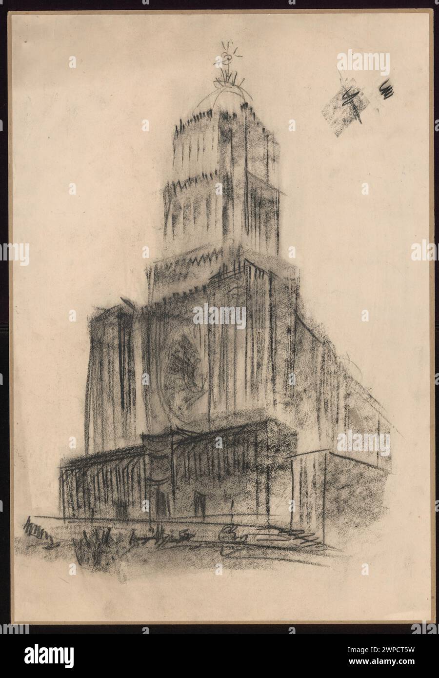 Bryh studio architettonico del Tempio della Divina Provvidenza a Varsavia di Bohdan Pniewski e Jadwiga Pniewska, creato nel 1931, illustrando elementi di design della chiesa. Foto Stock