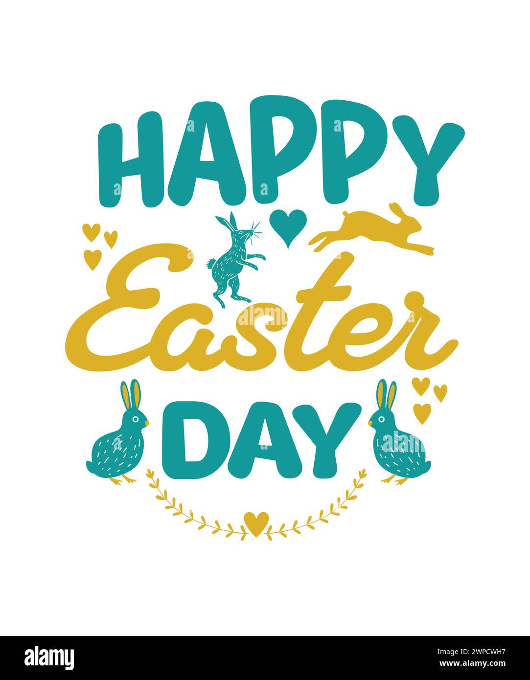 Design T-shirt per il giorno di Pasqua, design Easter Bunny Vector Illustrazione Vettoriale
