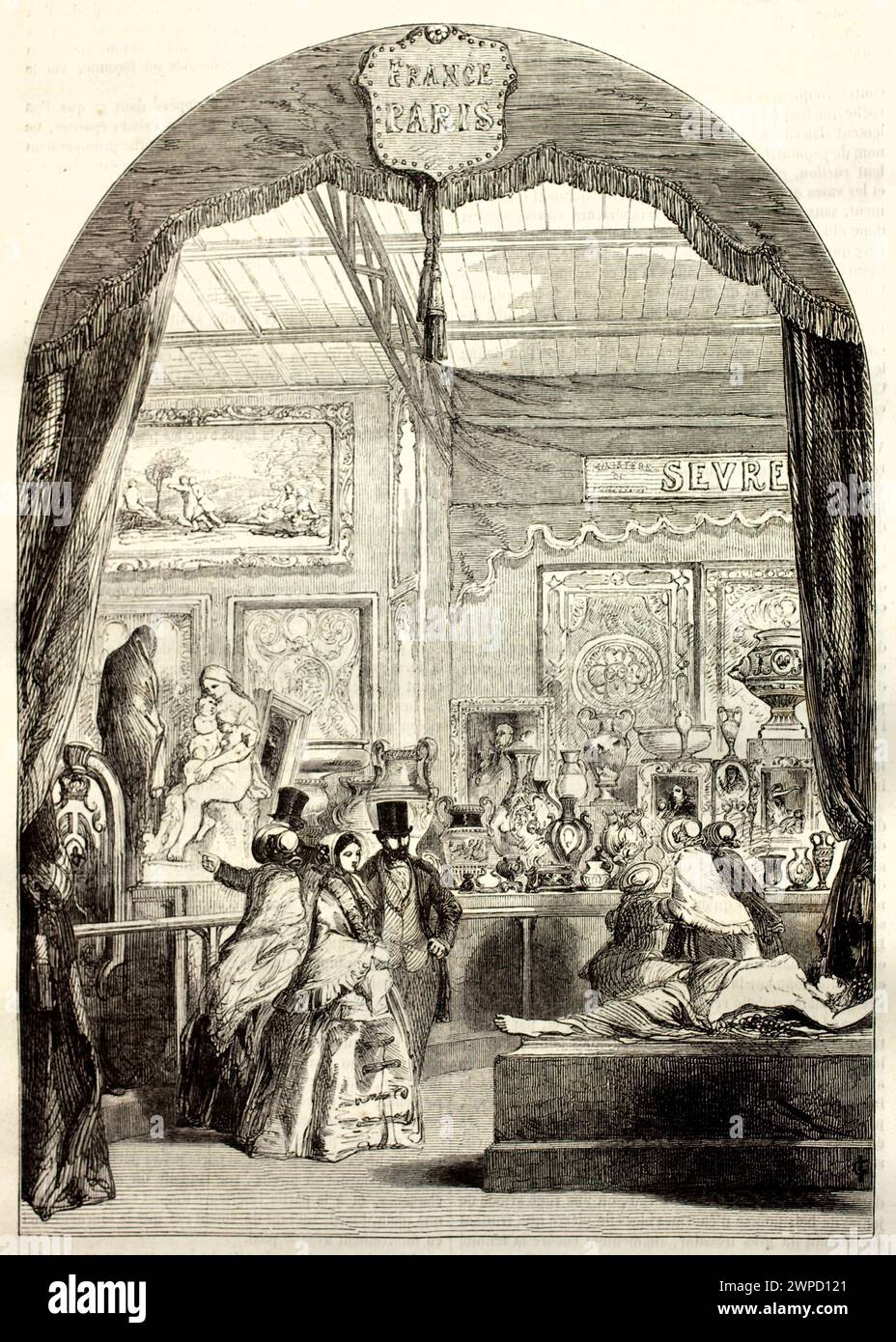 Vecchia illustrazione incisa di Sèvres che produce prodotti nel 1852. Creato da Linton, pubblicato su Magasin Pittoresque, Parigi, 1852 Foto Stock