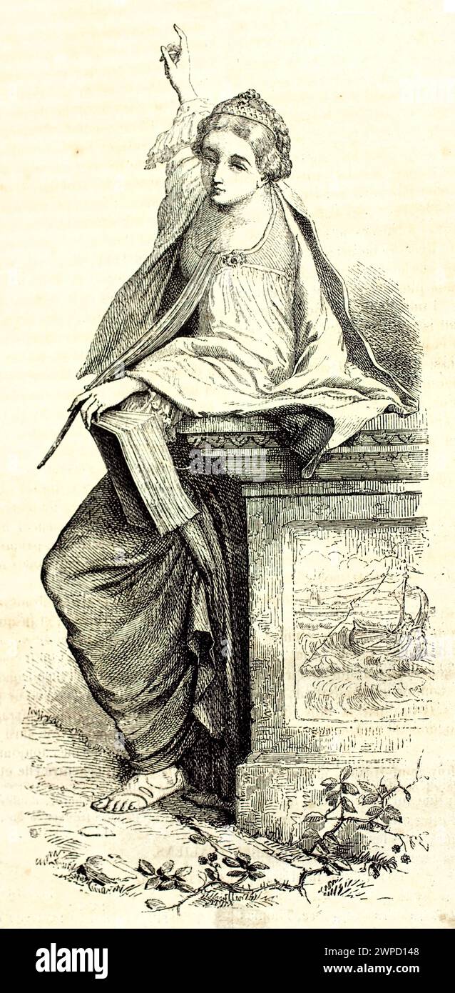 Rappresentazione personalizzata della speranza come una bella donna. Creato da Staal dopo Carrache, pubblicato su Magasin Pittoresque, Parigi, 1852 Foto Stock