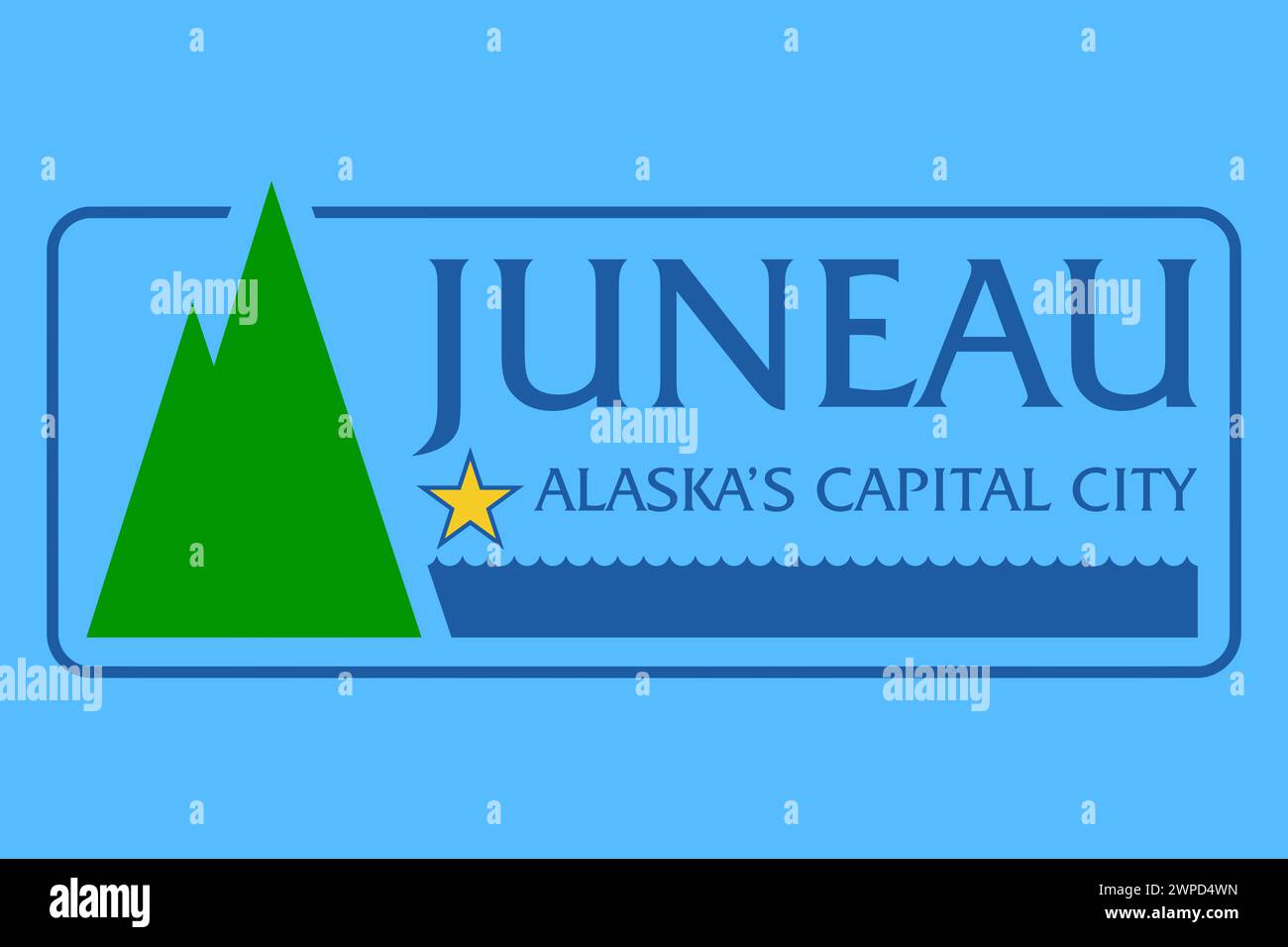 Bandiera della città di Juneau - Alaska Foto Stock