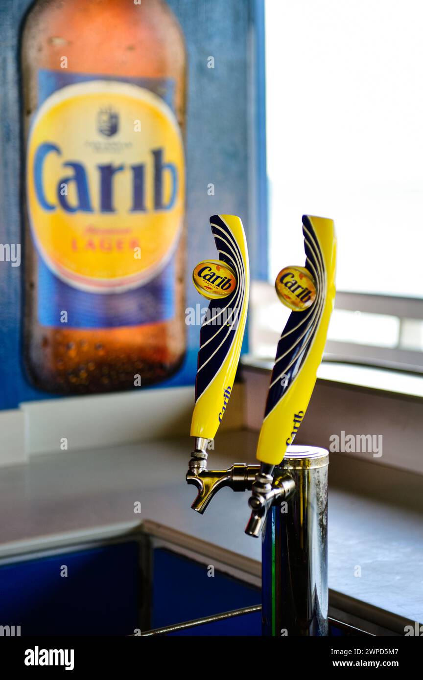 Birra alla spina Carib Premium Lager Foto Stock