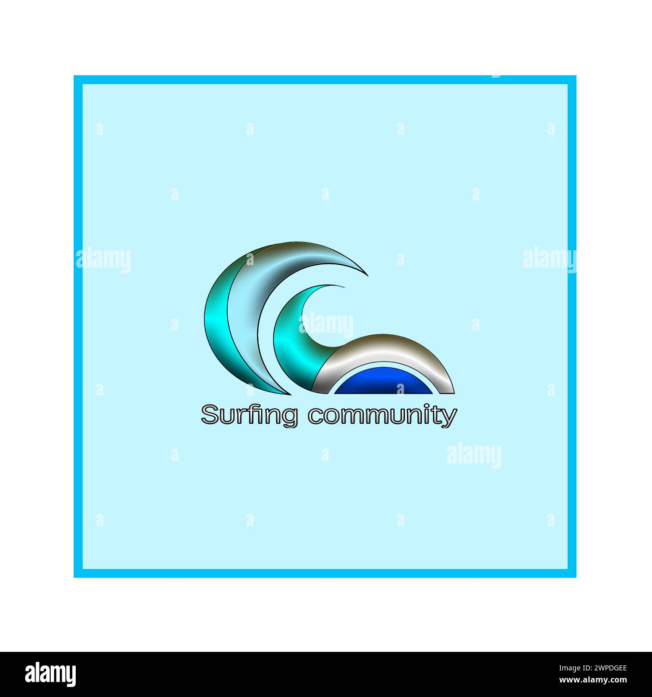 Logo della comunità dei surfisti e degli appassionati di sport Illustrazione Vettoriale