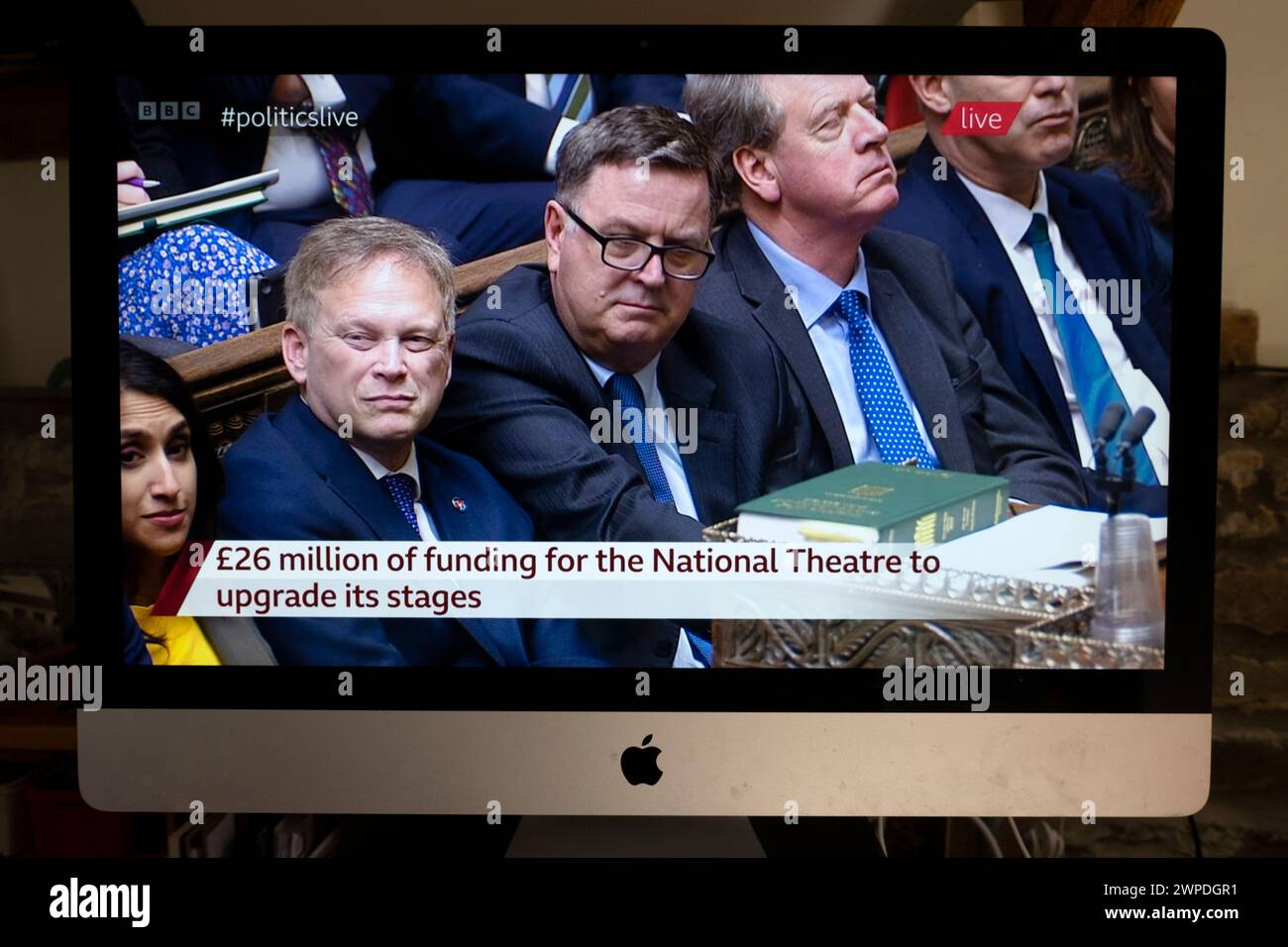 Grant Shapps Segretario di Stato per la difesa riunito con i parlamentari durante il bilancio di primavera 2024 il 6 marzo alla camera dei comuni di Londra Inghilterra Regno Unito Foto Stock