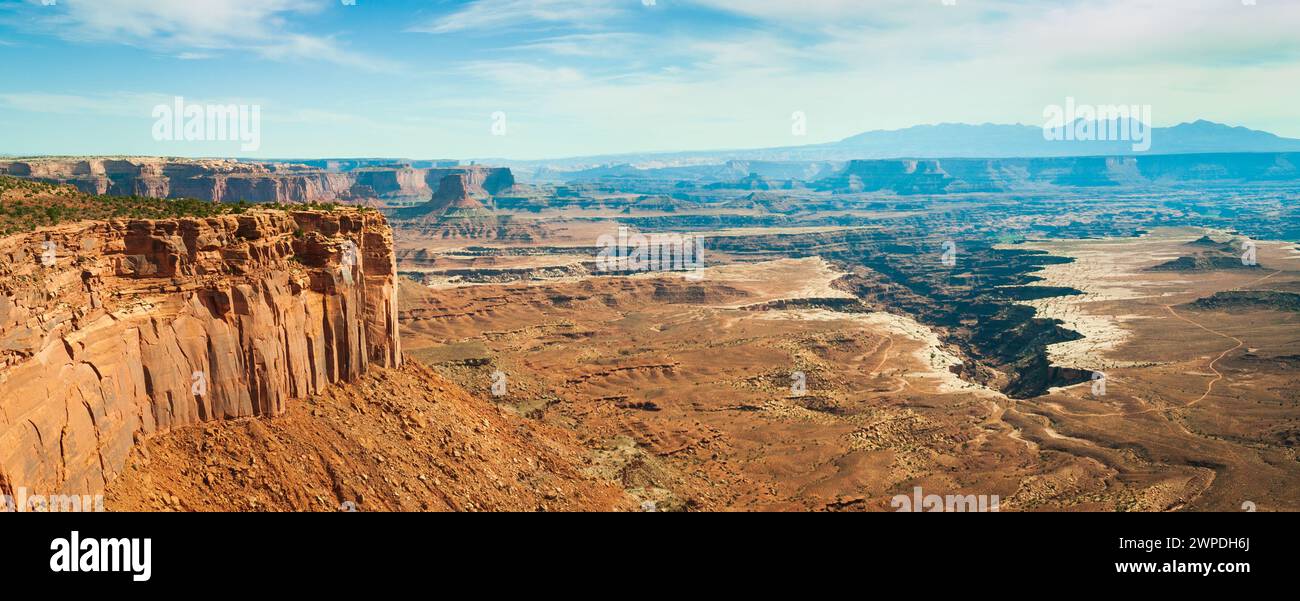 Vista sul Green River, Canyonlands National Park nel sud-est dello Utah, Stati Uniti Foto Stock