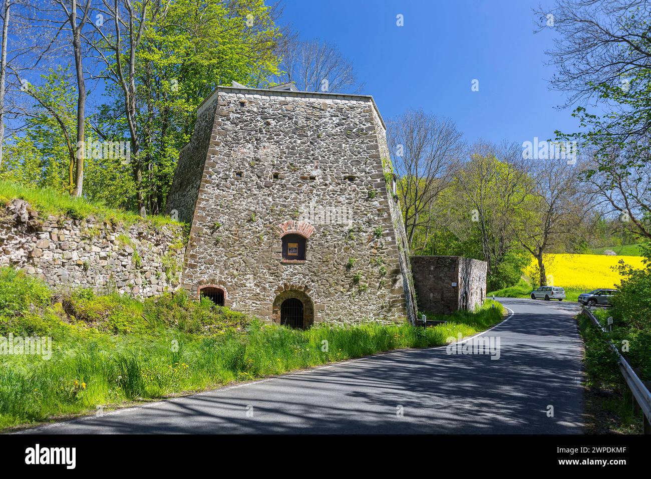 Technisches Denkmal Kalkofen Winterleite, Maxen, Müglitztal, Sachsen, Deutschland *** monumento tecnico del forno Winterleite, Maxen, Müglitztal, Sax Foto Stock