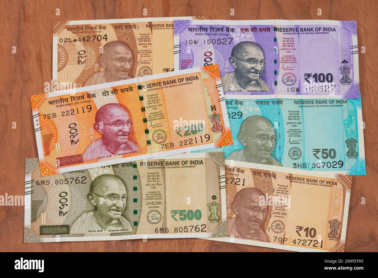 Banconote in rupie indiane Foto Stock