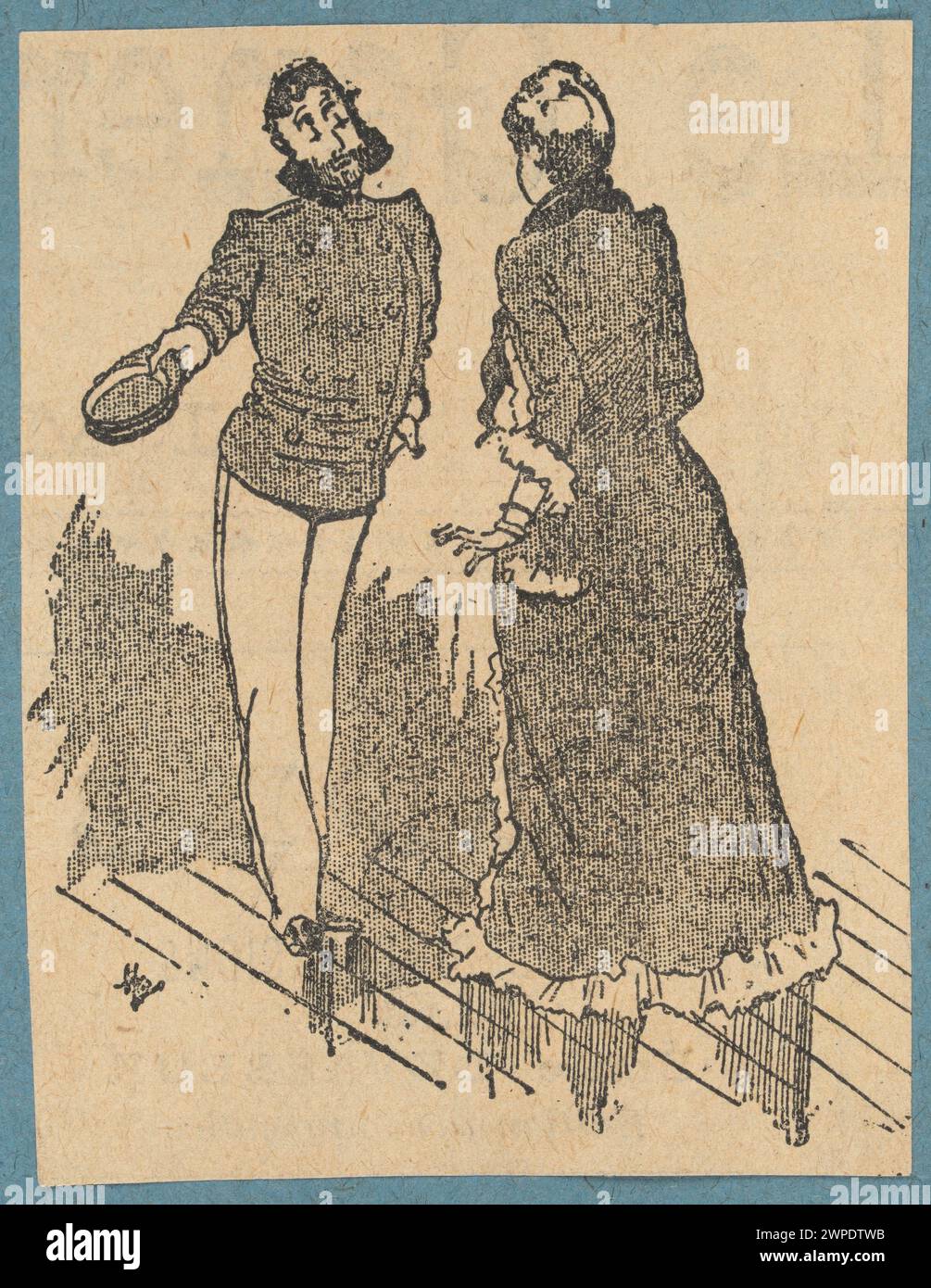Illustrazione che mostra un incontro tra il 1890 e il 1895, raffigurante i partecipanti, la discussione, l'ambientazione e l'abbigliamento del periodo. Foto Stock