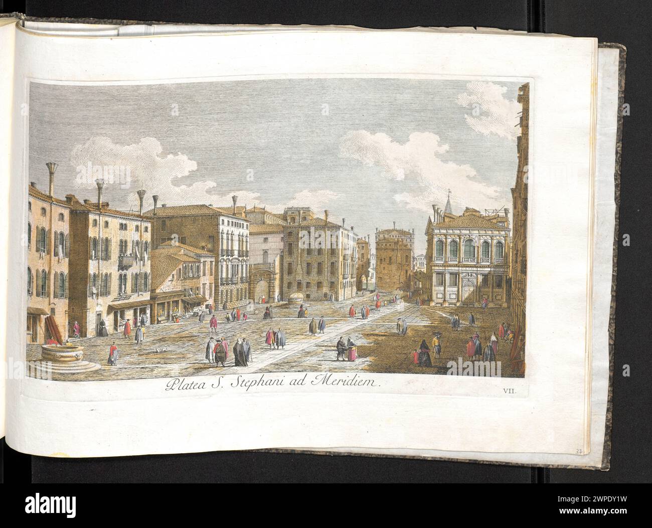 Veduta di campo San Stefano, in: Urbis Venetiarum prospectus celebris ex Antonii Canal tabulis XL aere Expressi ab Antonio Visentini; Visentini, Antonio (1688-1782), Canaletto (1697-1768), Viero, Teodoro (Venezia; Editore; CA 1750-1819); 1735-1800 (1742-00-00-1742-00-00-00);Venezia (Italia), Italia (Stato), album, grafica italiana, paesaggi urbani, piazze, grafica riproduttiva, Relay, Weduty, italiano (cultura) Foto Stock