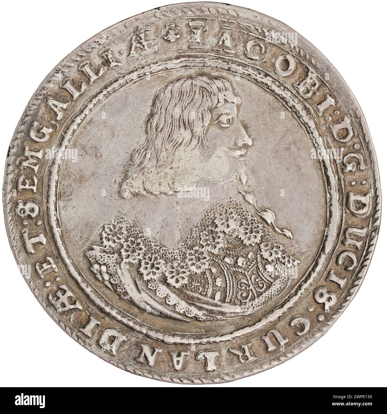 1644 monete d'argento tallero di Jakub Kettler, duca di Curlandia e Semigallia. Foto Stock