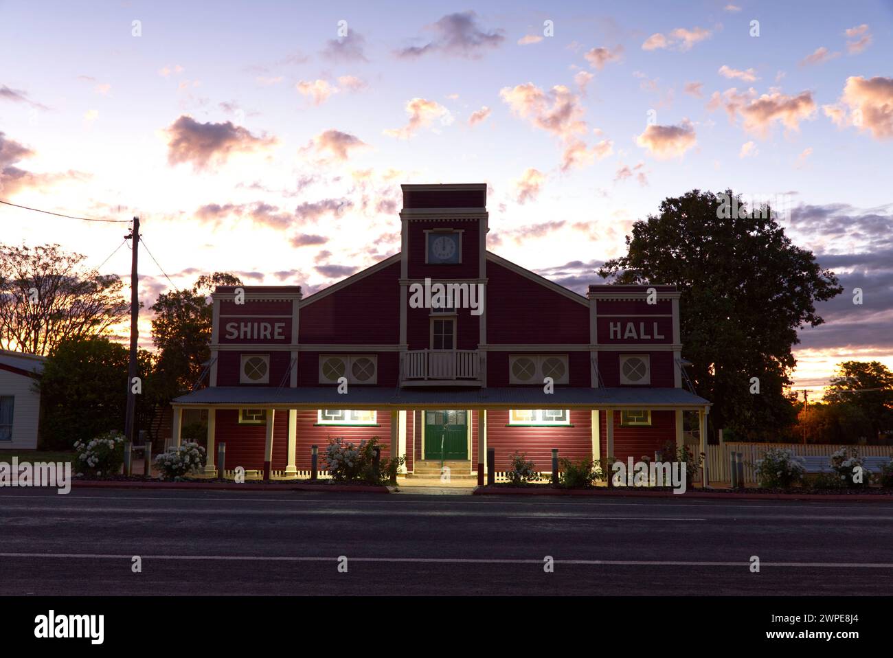 Edificio storico del Municipio di Warroo a Surat Queensland Australia Foto Stock