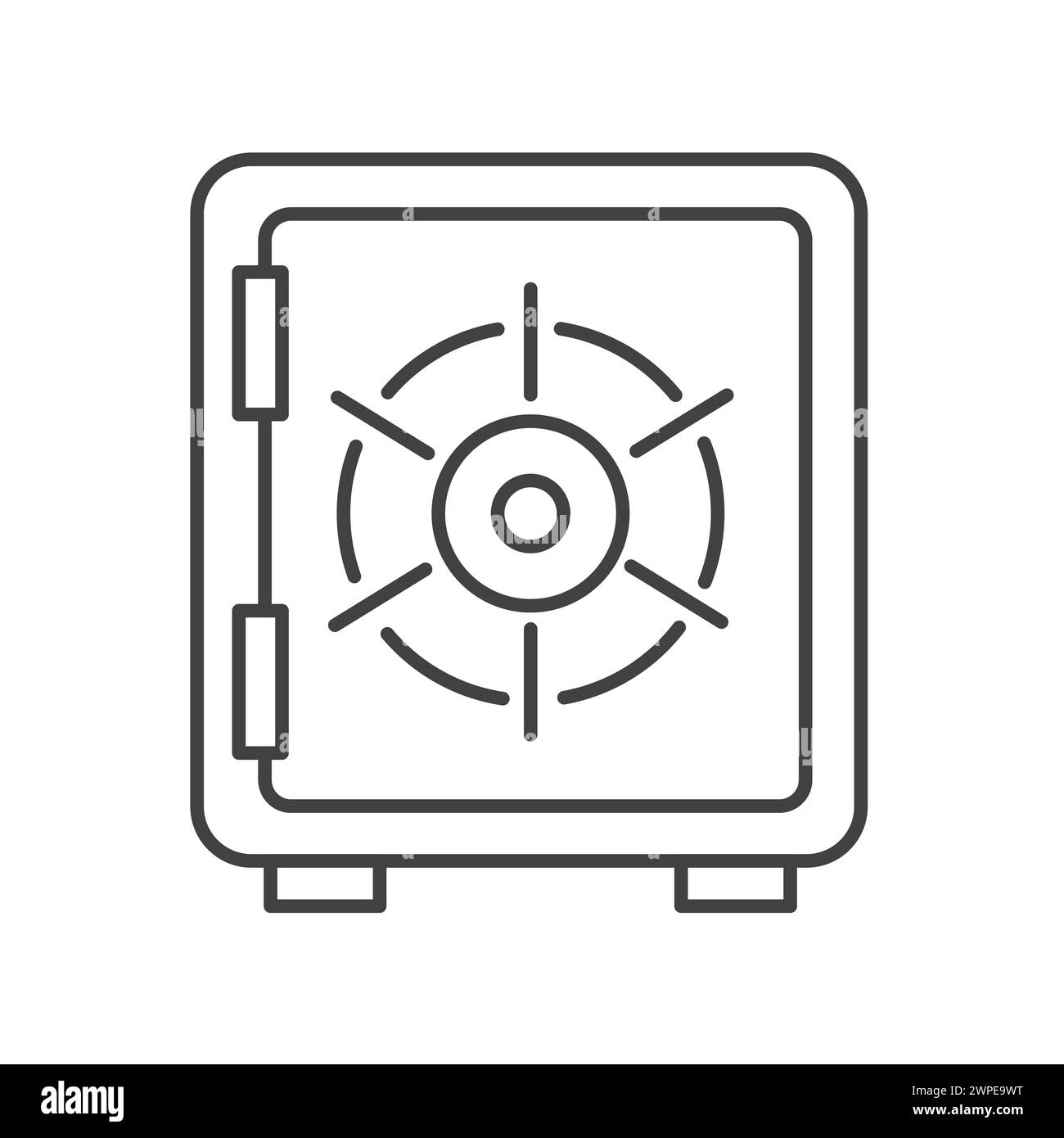 Progettazione di icone vettoriali per la protezione delle risorse impenetrabili di Bank Vault Illustrazione Vettoriale