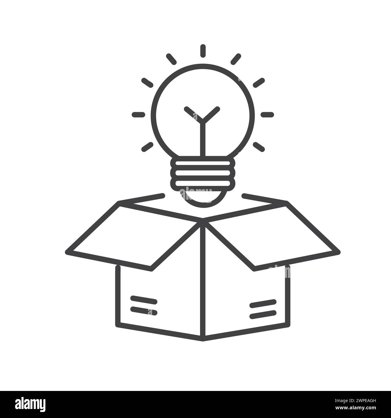 Design delle icone di Innovation Vector Outside the Box Illustrazione Vettoriale