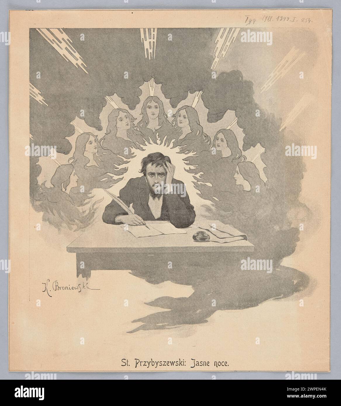Riproduzione delle illustrazioni di Kazimierz Broniewski (circa 1864-) fino alla "notte luminosa" di Stanisław Przybyszewski; Z: "Tygodnik Ilustrowany" 1899, n. 13 (marzo 25), pag. 254; Tygodnik Ilustrowany (Varsavia; rivista; 1859-1939); 1899 (1899-00-00-1899-00-00); Foto Stock