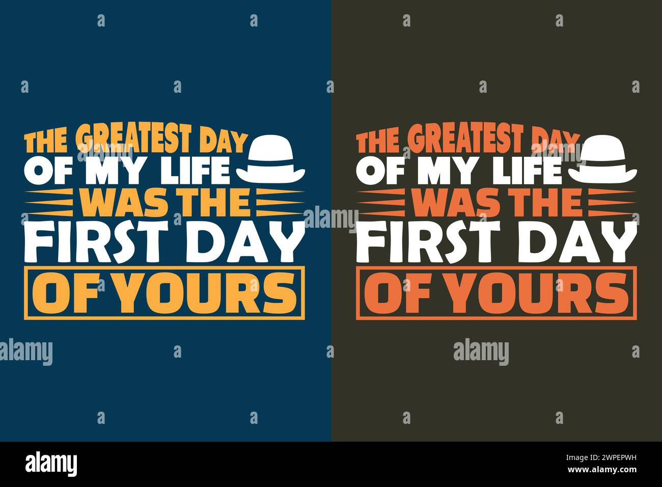 Il più grande giorno della mia vita è stato il tuo primo giorno, nuova camicia papà, camicia papà, camicia papà, camicia papà, camicia per la festa del papà, la migliore camicia di papa' Illustrazione Vettoriale