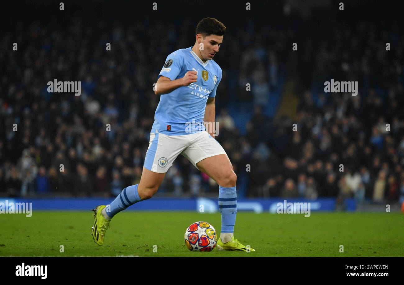 MANCHESTER, REGNO UNITO. , . Partita di Champions League tra Manchester City e Copenhagen, City of Manchester Stadium, 6 marzo 2024, foto e copyright Anthony STANLEY/ATP Images (STANLEY Anthony/ATP/SPP) credito: SPP Sport Press Photo. /Alamy Live News Foto Stock