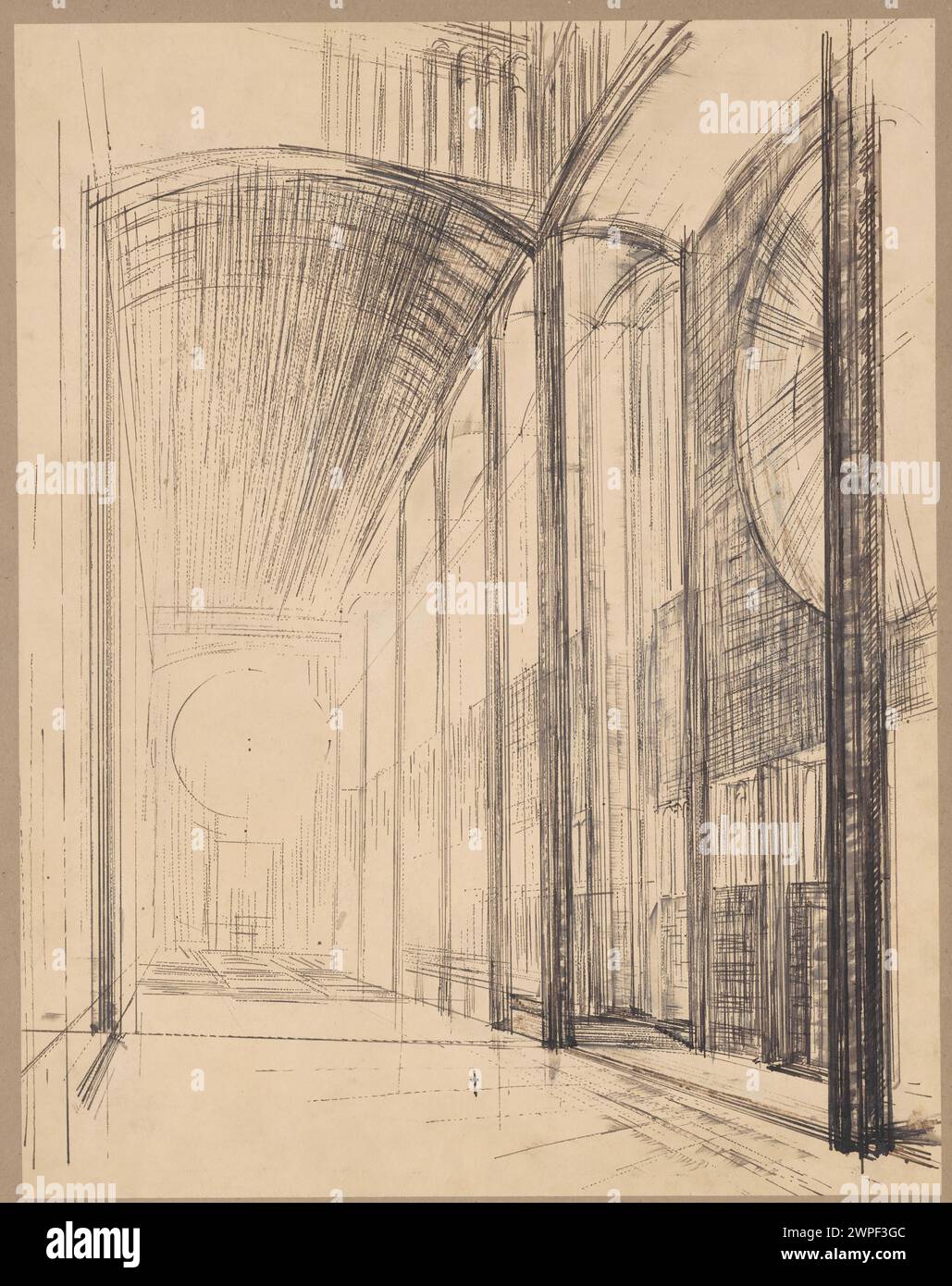 Studio del Tempio della Divina Provvidenza a Varsavia che mostra una visione del nipote di Bohdan Pniewski, creato nel 1931, conservato come dono. Foto Stock