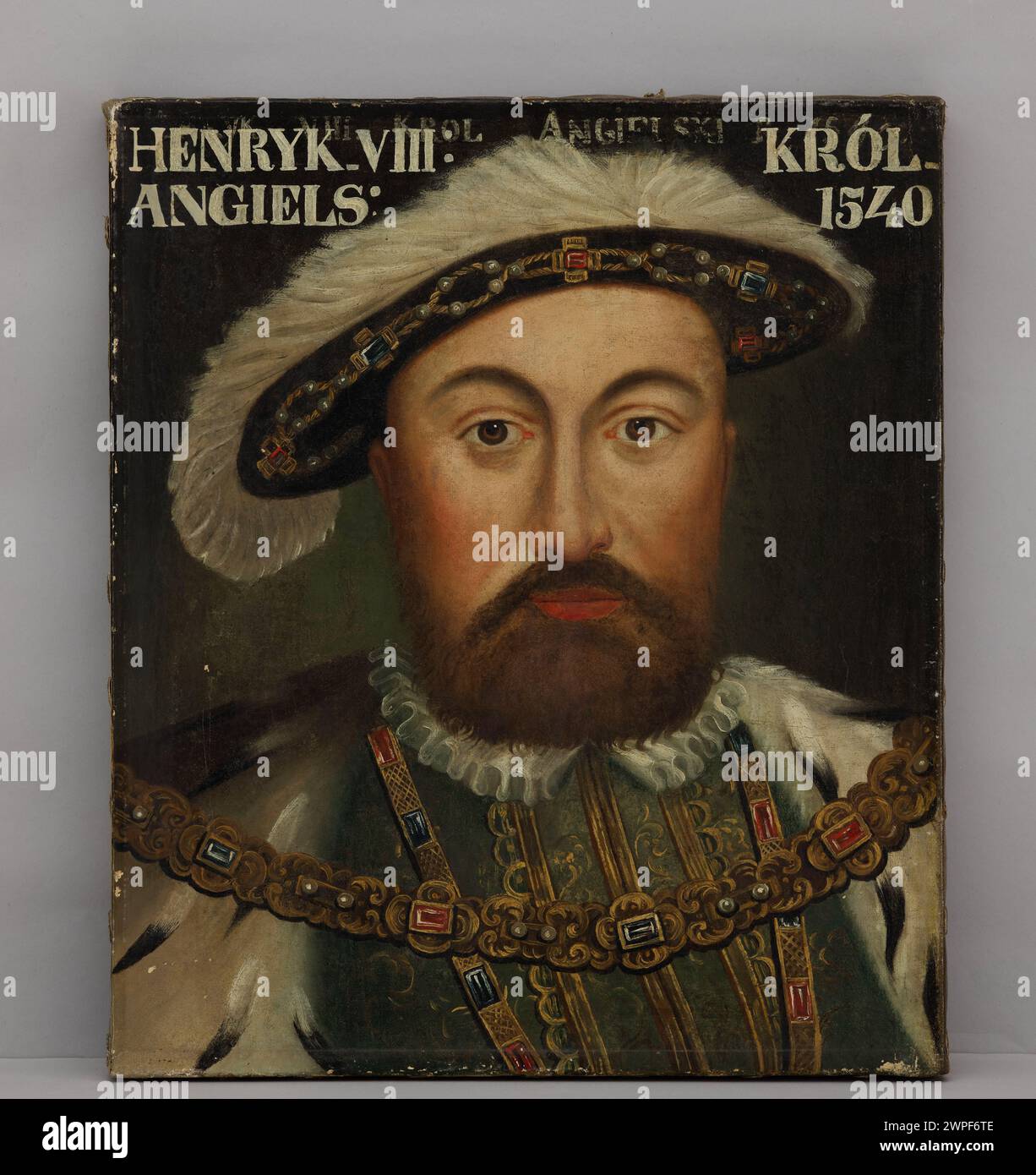 Dipinto di Enrico VIII di un pittore polacco tra il 1800 e il 1820, raffigurante il re inglese con ritratti tradizionali del periodo. Foto Stock