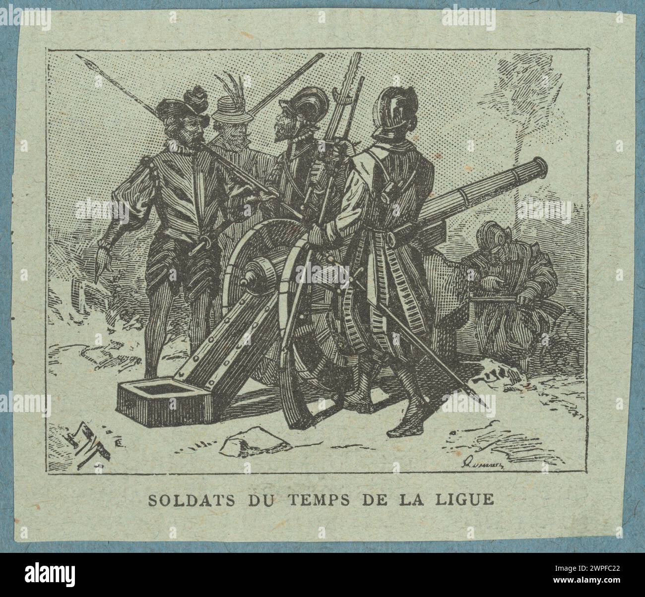 Illustrazione che mostra i soldati del periodo della Lega (1895-1903), raffiguranti uniformi, armi e formazioni militari in contesto storico. Foto Stock