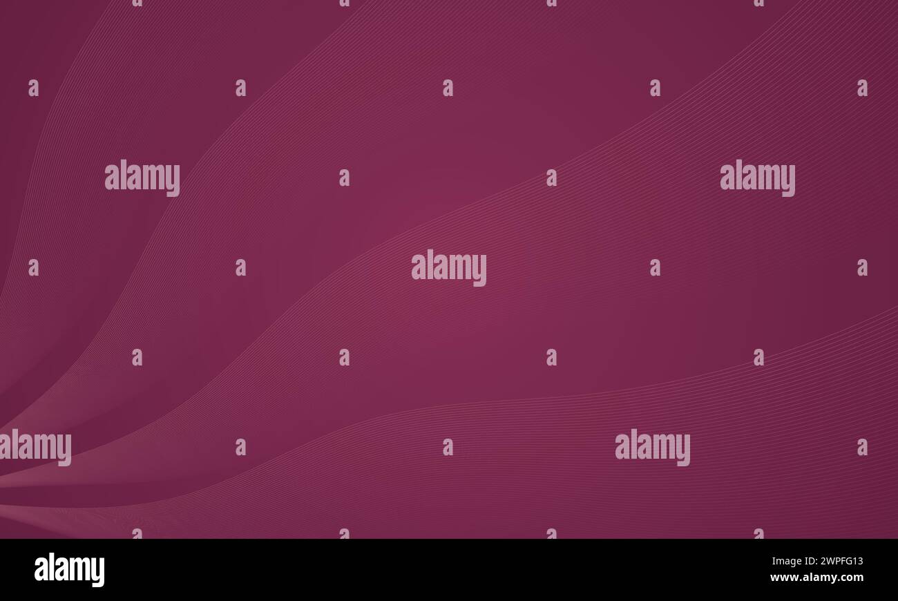 Flussi di linee luminose formano un modello ondulato di luce luminosa su sfondo viola isolato. Illustrazione vettoriale in stile futuristico, scienza, Illustrazione Vettoriale