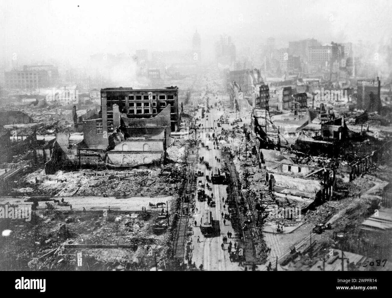 Terremoto di SAN FRANCISCO 1906. Foto scattata alcuni giorni prima del terremoto del 19 aprile 1906 e dei successivi incendi. Foto Stock