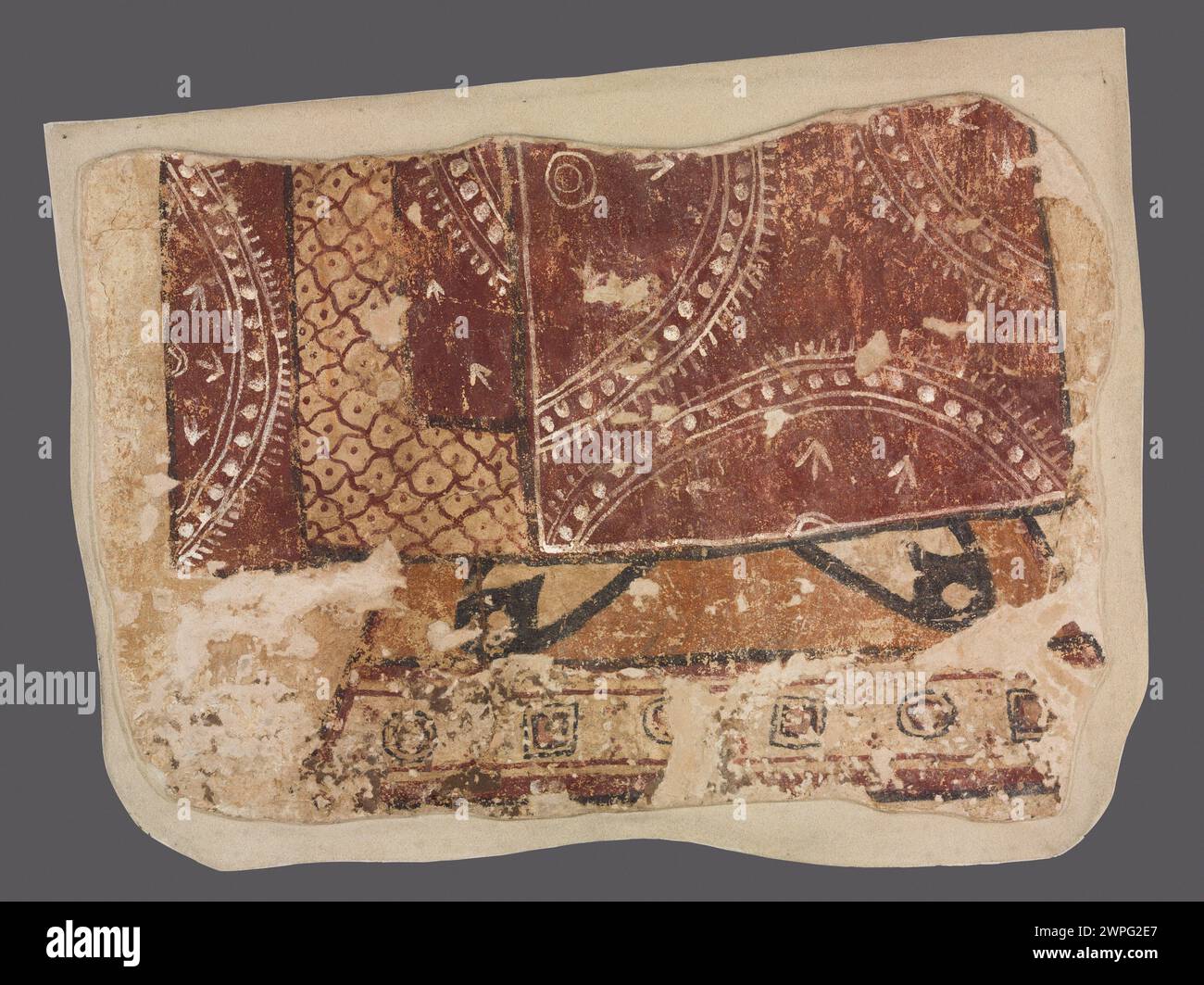 Un dipinto murale dell'VIII secolo di Faras, Sudan, raffigurante Cristo su un trono, recuperato durante gli scavi polacchi. Foto Stock