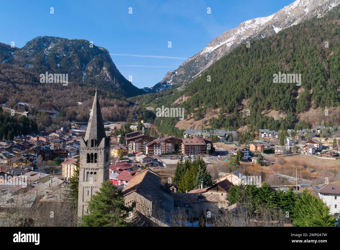 Cesana Torinese, Piemonte, Italia Foto Stock