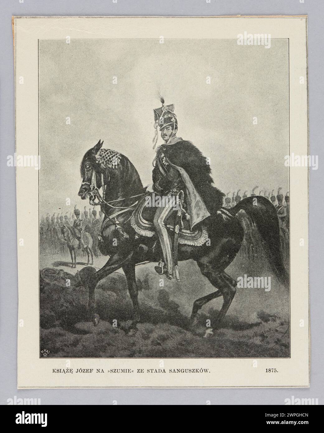 Riproduzione di immagini: Juliusz Kossak (1824-1899), KSI Józef su "Szuma" da una mandria di Sanguszków, 1875, da: "Juljusz Kossak: 260 disegni nel testo, 8 Rzedruki, 6 facsimili colorati con acquerello, ritratti sotto L. Wyczórkowski e St Witkiewicz», pag. 151; Löwy, Joseph (Vienna; Graphic ad; 1835-1902), Anczyc, W Adys A W Ludwik e Spóż (Kraków; Drukarnia; 1875-1948), Gebethner e Wolff (Varsavia; editore; 1857-1950 ); 1900 (1900-00-00-00-1921-00-00-00-00-00); Foto Stock