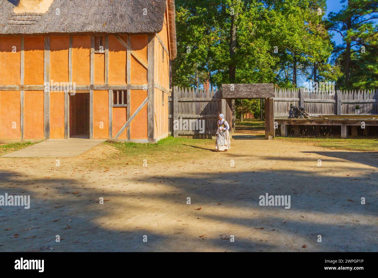Museo di storia vivente dell'insediamento di Jamestown nel Colonial National Historical Park in Virginia. Foto Stock