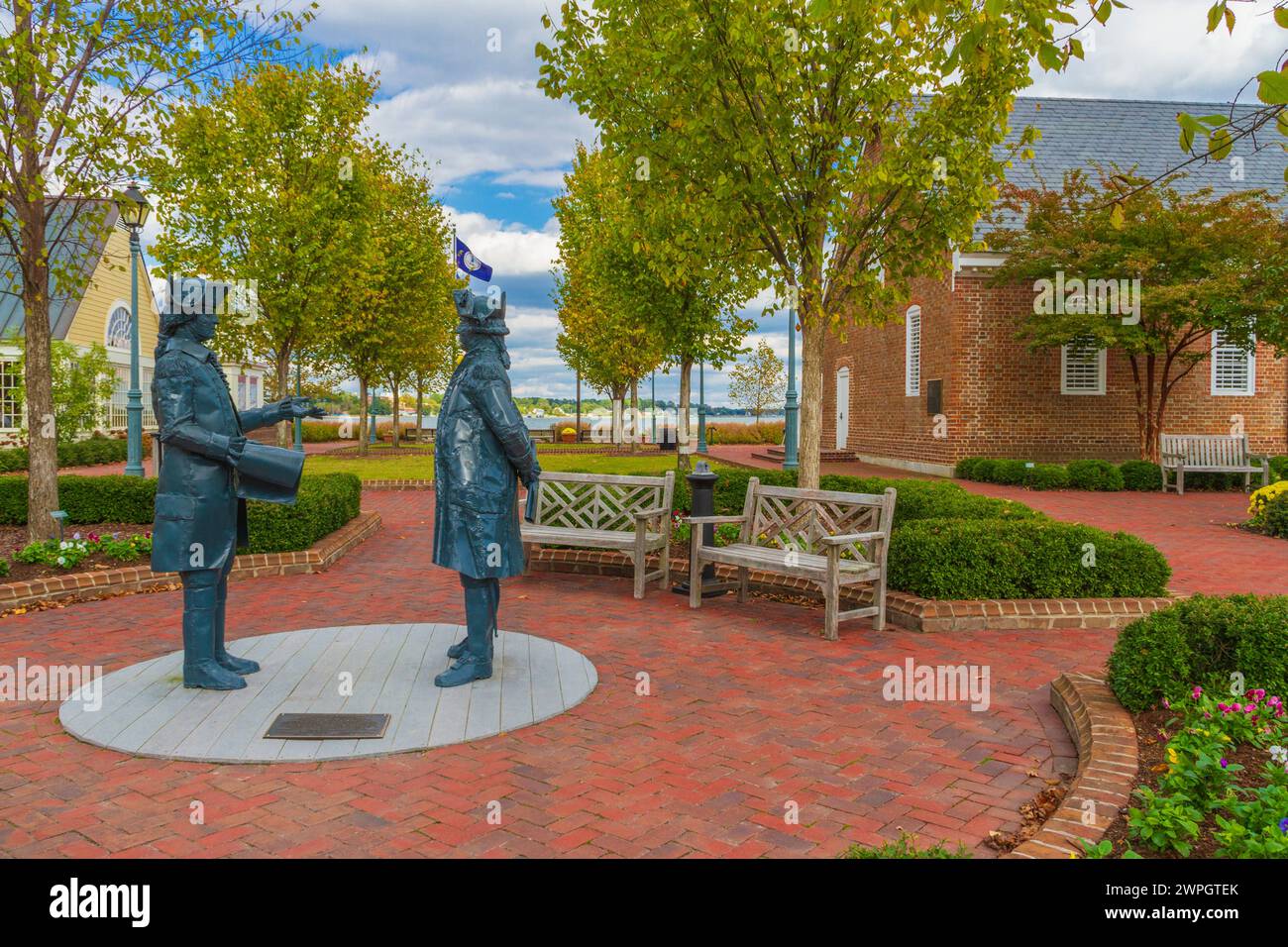 Centro storico di Yorktown nel Colonial National Historical Park in Virginia. Foto Stock