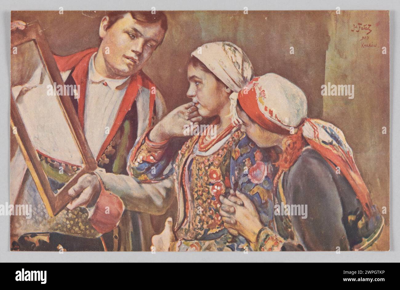 Riproduzione fotografica della raffigurazione di Julian fa AT di tipi popolari del 1903, prodotta da Zorza a Kraków intorno al 1910. Foto Stock