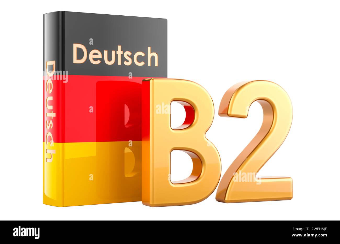 B2 livello tedesco, concetto. Livello intermedio superiore, rendering 3D isolato su sfondo bianco Foto Stock